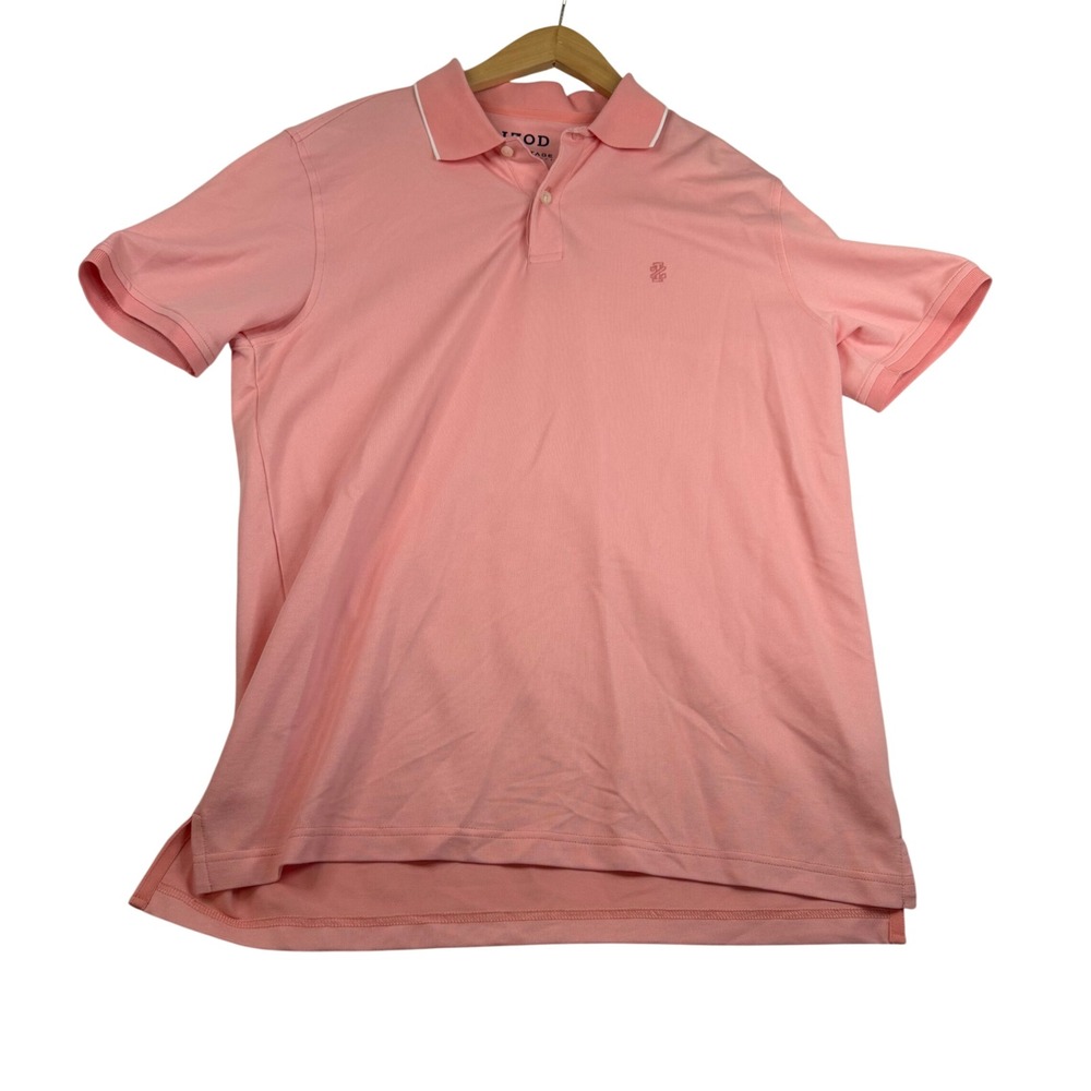 IZOD Advantage Performance Polo Shirt Mens Medium Pink Short Sleeve Stretch